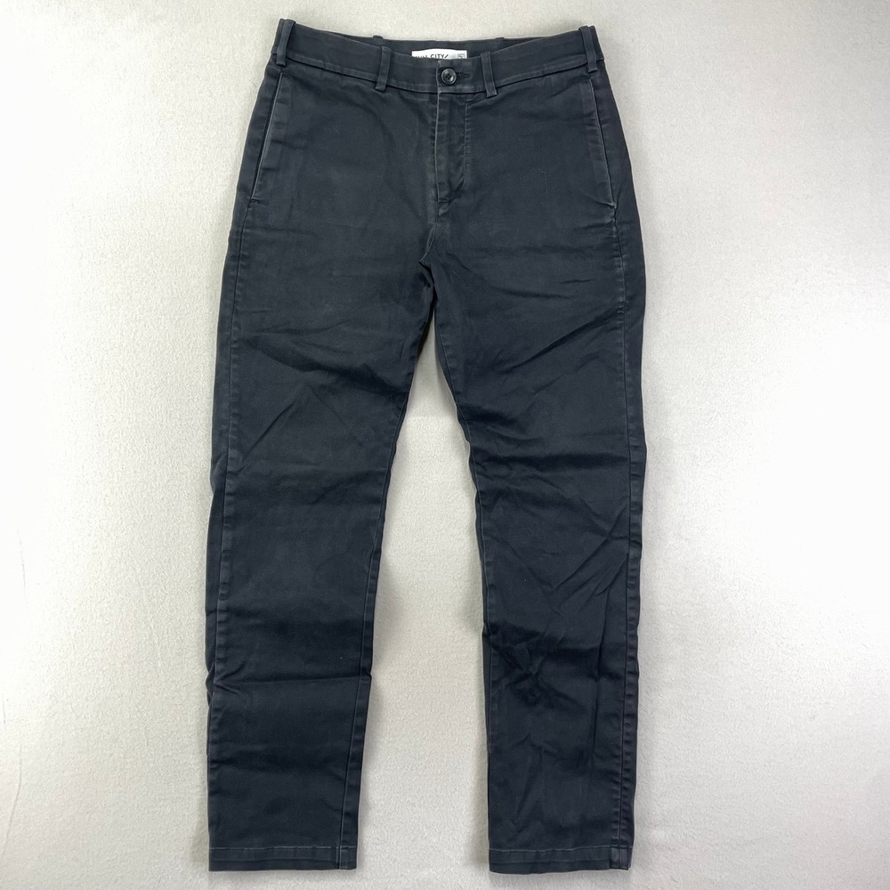 HILL‎ CITY Everyday Pant Mens 28x30 Black Stretch Water Repellent Casual Travel